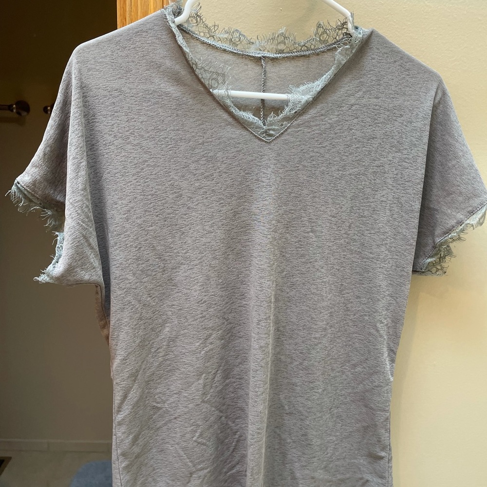 NWOT Lace Boho Tee